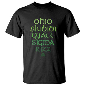 Funny Ohio Skibidi Gyatt Sigma Rizz St Patrick's Day T Shirt Shamrock TS11 Black Print Your Wear