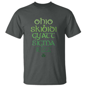 Funny Ohio Skibidi Gyatt Sigma Rizz St Patrick's Day T Shirt Shamrock TS11 Dark Heather Print Your Wear