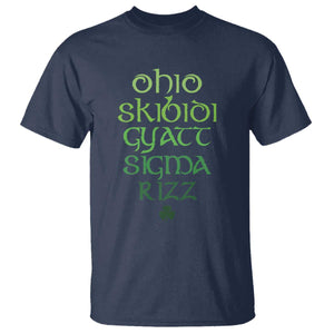 Funny Ohio Skibidi Gyatt Sigma Rizz St Patrick's Day T Shirt Shamrock TS11 Navy Print Your Wear