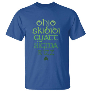 Funny Ohio Skibidi Gyatt Sigma Rizz St Patrick's Day T Shirt Shamrock TS11 Royal Blue Print Your Wear