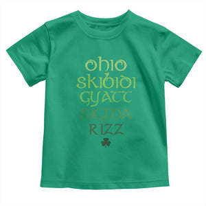 Funny Ohio Skibidi Gyatt Sigma Rizz St Patrick's Day Toddler T Shirt Shamrock TS11 Irish Green Print Your Wear