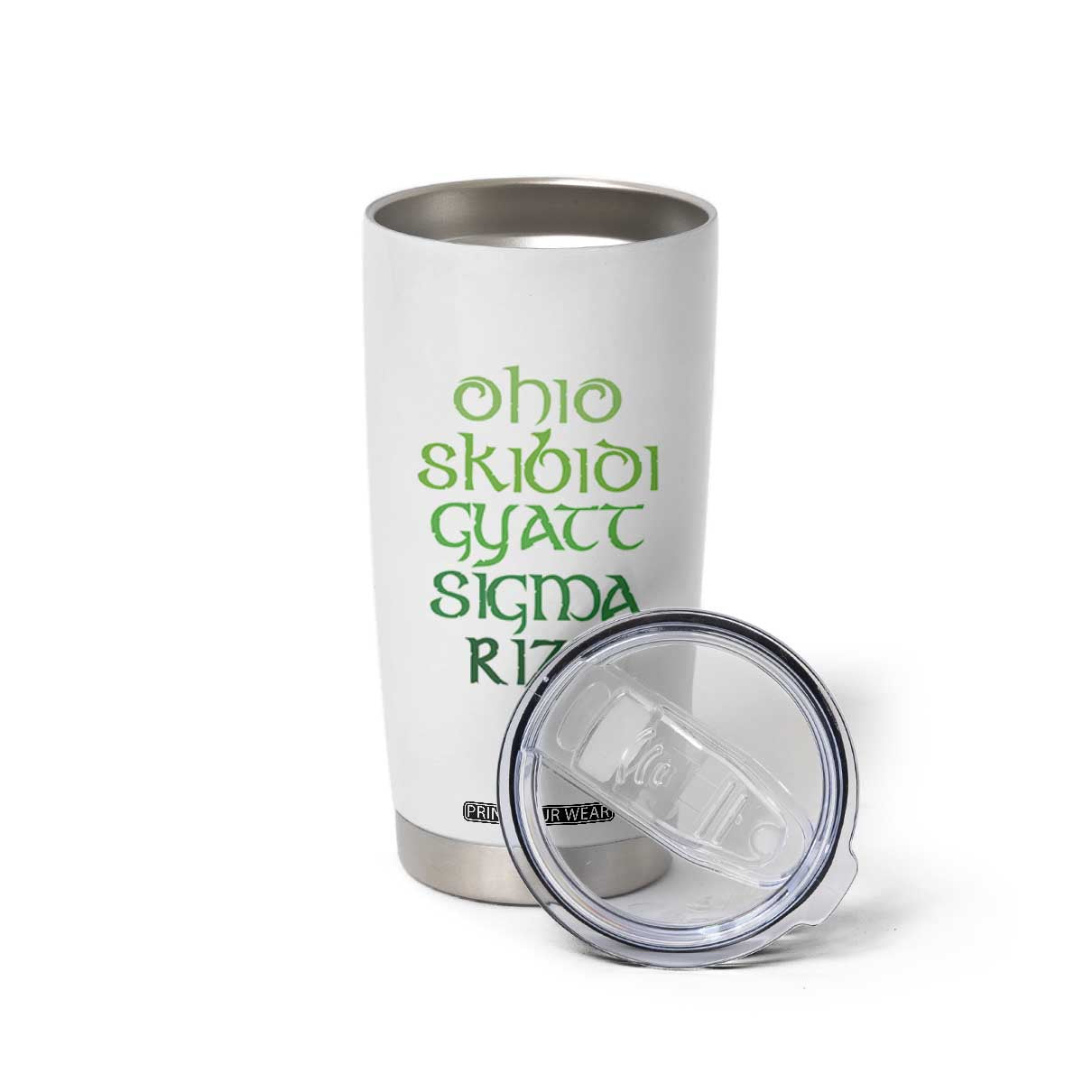 Funny Ohio Skibidi Gyatt Sigma Rizz St Patrick's Day Tumbler Cup Shamrock TS11 Print Your Wear