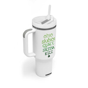 Funny Ohio Skibidi Gyatt Sigma Rizz St Patrick's Day Tumbler With Handle Shamrock TS11 Print Your Wear