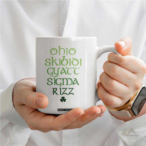 Funny Ohio Skibidi Gyatt Sigma Rizz St Patrick's Day Coffee Mug Shamrock TS11 Print Your Wear
