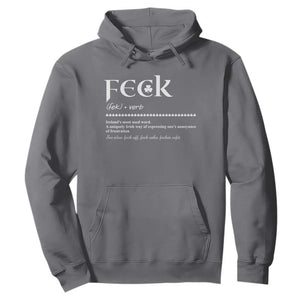 Funny Irish Pride Hoodie Feck Definition Shamrocks St Patrick's Day TS11 Charcoal Print Your Wear
