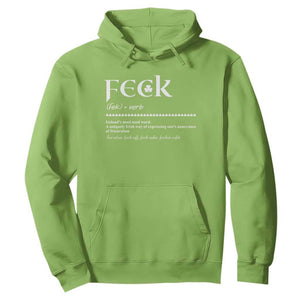 Funny Irish Pride Hoodie Feck Definition Shamrocks St Patrick's Day TS11 Lime Print Your Wear
