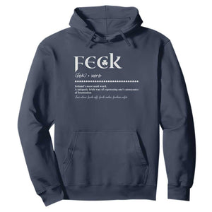Funny Irish Pride Hoodie Feck Definition Shamrocks St Patrick's Day TS11 Navy Print Your Wear