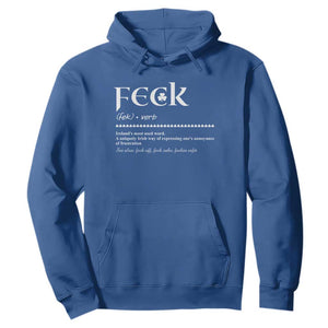 Funny Irish Pride Hoodie Feck Definition Shamrocks St Patrick's Day TS11 Royal Blue Print Your Wear