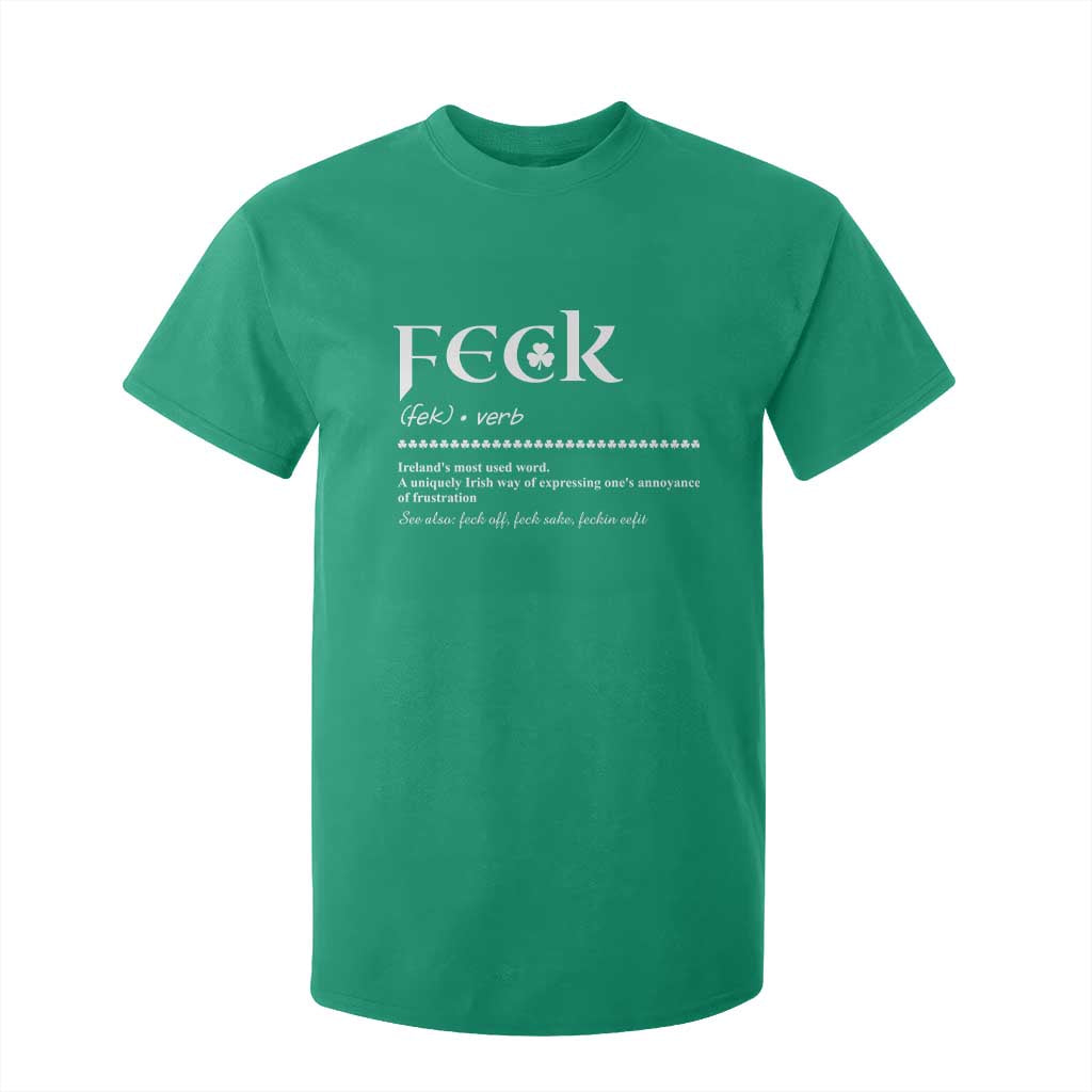 Funny Irish Pride T Shirt For Kid Feck Definition Shamrocks St Patrick's Day TS11 Irish Green Print Your Wear