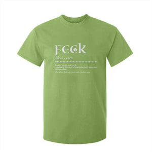 Funny Irish Pride T Shirt For Kid Feck Definition Shamrocks St Patrick's Day TS11 Lime Print Your Wear