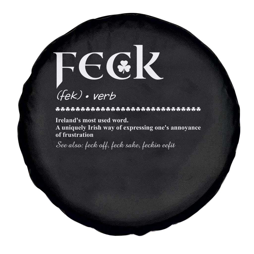 Funny Irish Pride Spare Tire Cover Feck Definition Shamrocks St Patrick's Day TS11 Print Your Wear