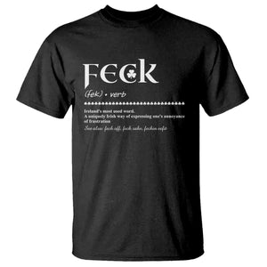 Funny Irish Pride T Shirt Feck Definition Shamrocks St Patrick's Day TS11 Black Print Your Wear