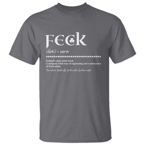 Funny Irish Pride T Shirt Feck Definition Shamrocks St Patrick's Day TS11 Charcoal Print Your Wear
