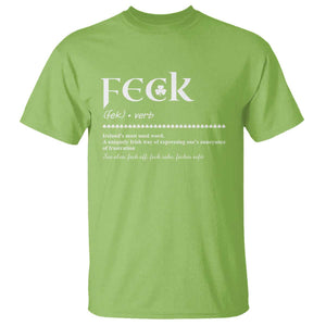 Funny Irish Pride T Shirt Feck Definition Shamrocks St Patrick's Day TS11 Lime Print Your Wear