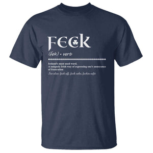 Funny Irish Pride T Shirt Feck Definition Shamrocks St Patrick's Day TS11 Navy Print Your Wear