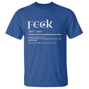 Funny Irish Pride T Shirt Feck Definition Shamrocks St Patrick's Day TS11 Royal Blue Print Your Wear