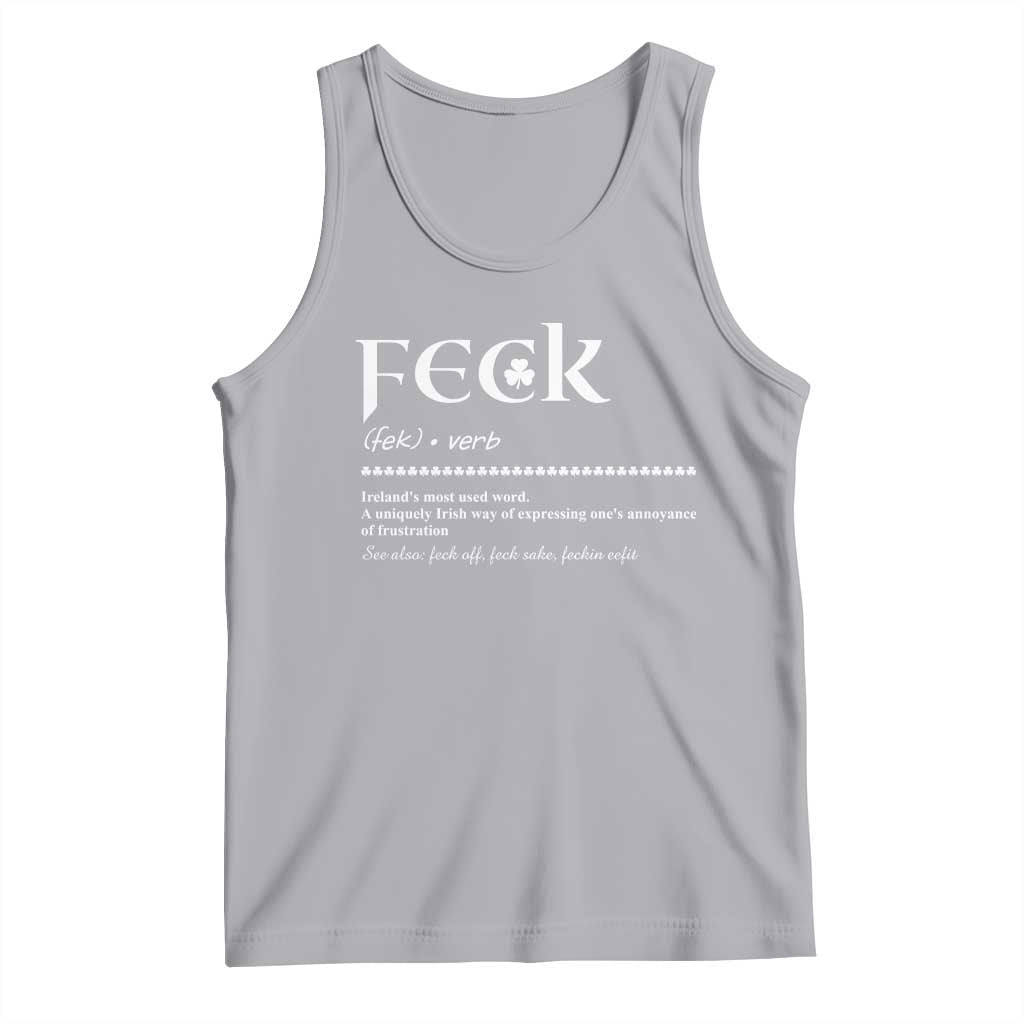Funny Irish Pride Tank Top Feck Definition Shamrocks St Patrick's Day TS11 Athletic Heather Print Your Wear