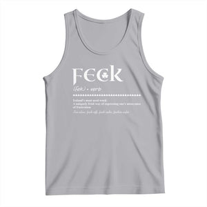 Funny Irish Pride Tank Top Feck Definition Shamrocks St Patrick's Day TS11 Athletic Heather Print Your Wear