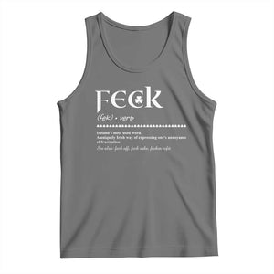 Funny Irish Pride Tank Top Feck Definition Shamrocks St Patrick's Day TS11 Black Heather Print Your Wear