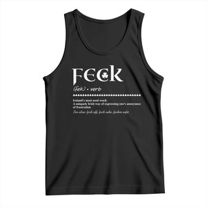 Funny Irish Pride Tank Top Feck Definition Shamrocks St Patrick's Day TS11 Black Print Your Wear