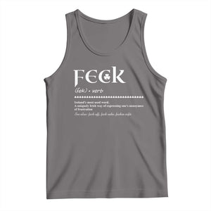 Funny Irish Pride Tank Top Feck Definition Shamrocks St Patrick's Day TS11 Deep Heather Print Your Wear
