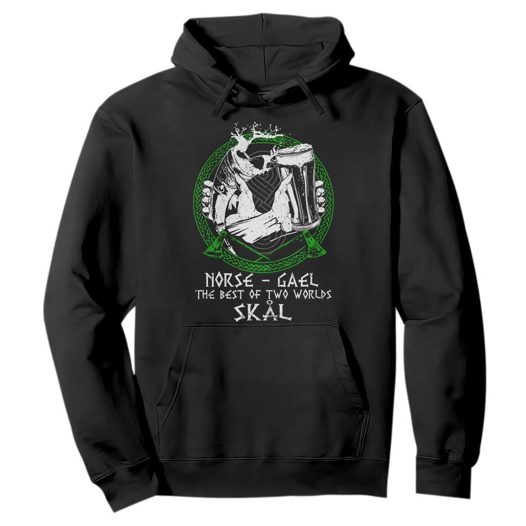 Funny Norse Gael The Best Of Two Worlds Skal Hoodie Irish Viking Beer TS11 Black Print Your Wear