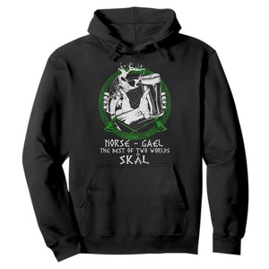 Funny Norse Gael The Best Of Two Worlds Skal Hoodie Irish Viking Beer TS11 Black Print Your Wear