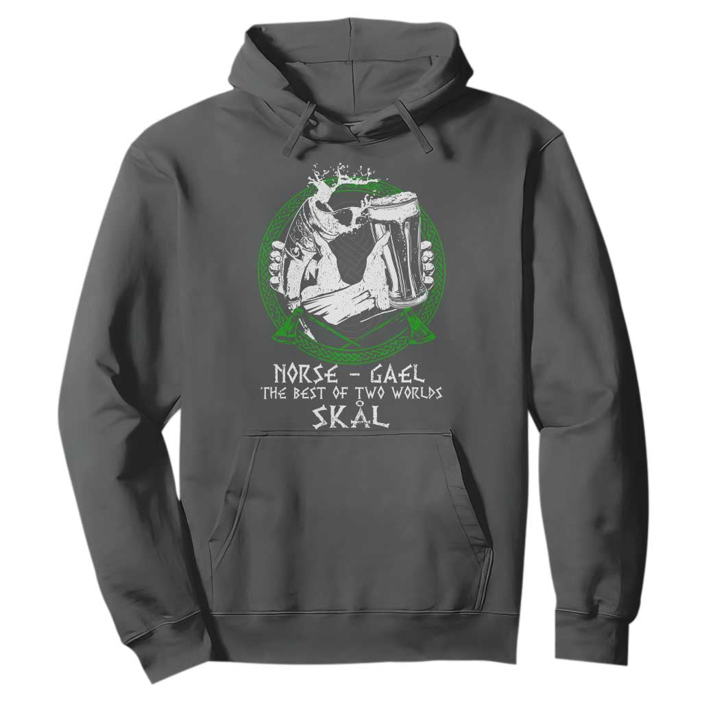 Funny Norse Gael The Best Of Two Worlds Skal Hoodie Irish Viking Beer TS11 Dark Heather Print Your Wear