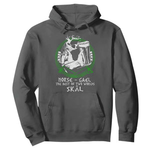 Funny Norse Gael The Best Of Two Worlds Skal Hoodie Irish Viking Beer TS11 Dark Heather Print Your Wear