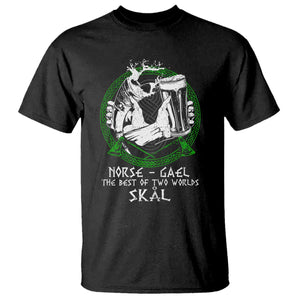 Funny Norse Gael T Shirt - The Best Of Two Worlds Skal Irish Viking Beer Heritage Humor Tee TS11 Black Print Your Wear