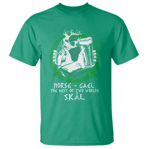 Funny Norse Gael T Shirt - The Best Of Two Worlds Skal Irish Viking Beer Heritage Humor Tee TS11 Irish Green Print Your Wear