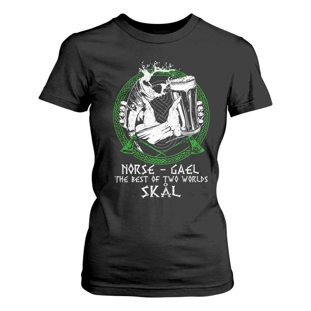 Funny Norse Gael The Best Of Two Worlds Skal T Shirt For Women Irish Viking Beer TS11 Black Print Your Wear