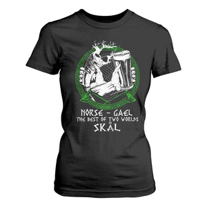 Funny Norse Gael The Best Of Two Worlds Skal T Shirt For Women Irish Viking Beer TS11 Black Print Your Wear