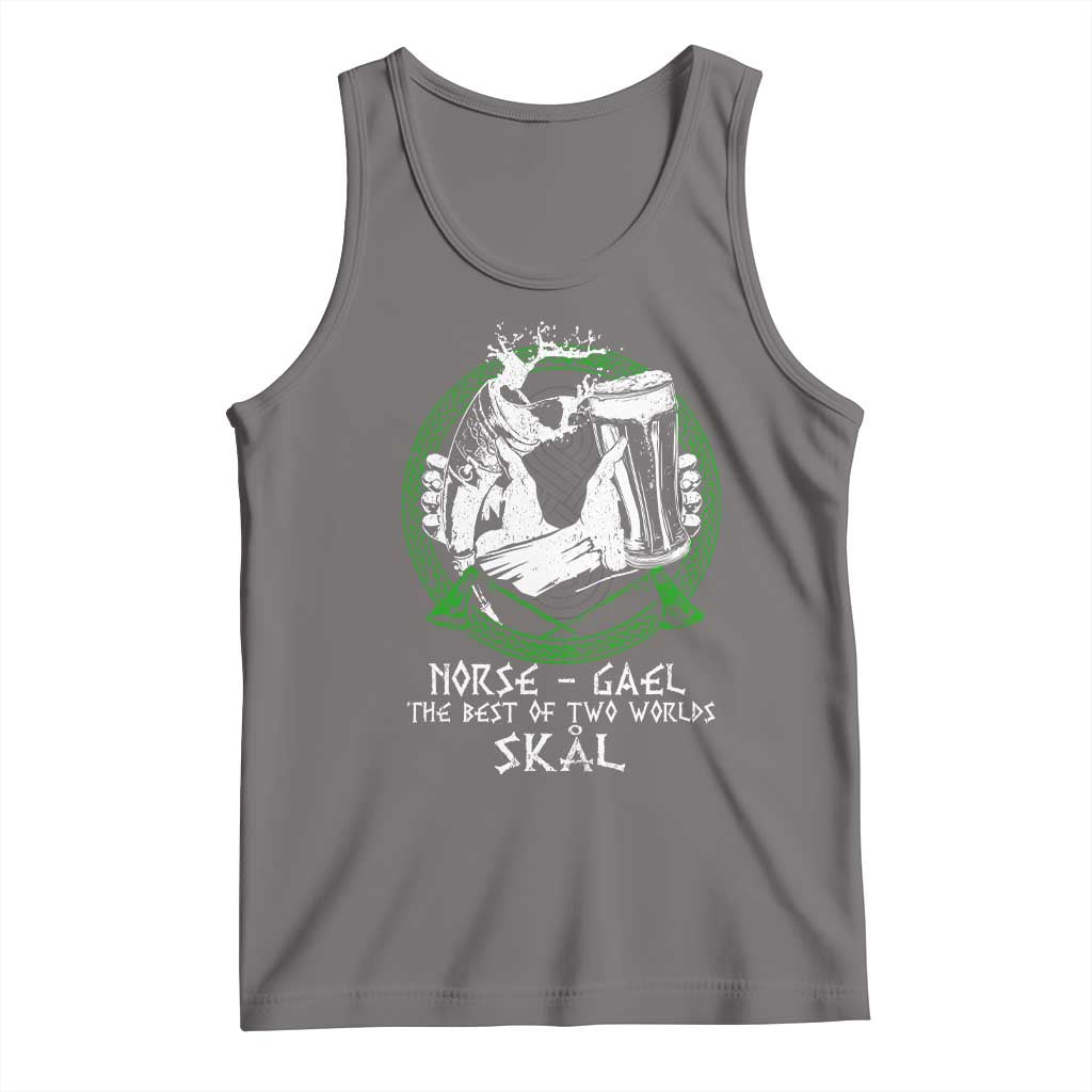 Funny Norse Gael The Best Of Two Worlds Skal Tank Top Irish Viking Beer TS11 Deep Heather Print Your Wear