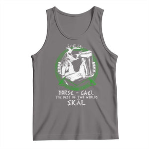 Funny Norse Gael The Best Of Two Worlds Skal Tank Top Irish Viking Beer TS11 Deep Heather Print Your Wear