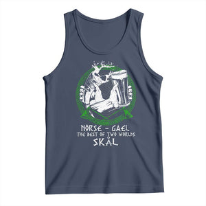 Funny Norse Gael The Best Of Two Worlds Skal Tank Top Irish Viking Beer TS11 Navy Print Your Wear
