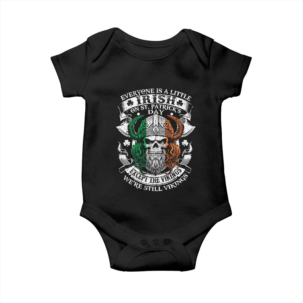 Funny Irish Viking Baby Onesie Everyone Is A Little Irish On St Patrick's Day TS11 Black Print Your Wear