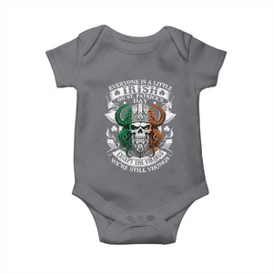 Funny Irish Viking Baby Onesie Everyone Is A Little Irish On St Patrick's Day TS11 Charcoal Print Your Wear
