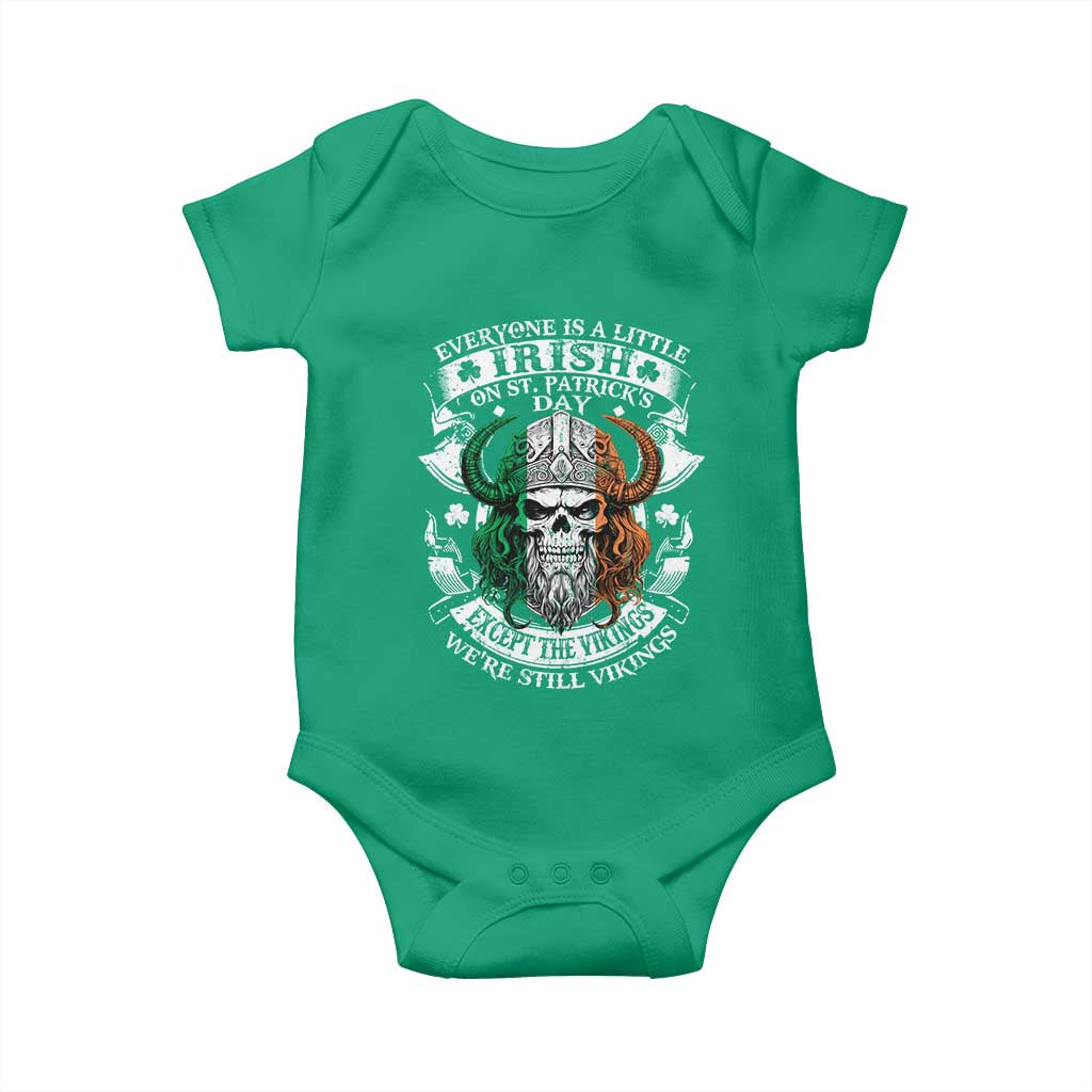 Funny Irish Viking Baby Onesie Everyone Is A Little Irish On St Patrick's Day TS11 Irish Green Print Your Wear