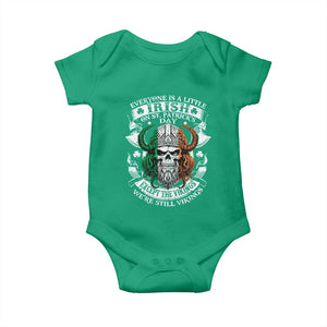 Funny Irish Viking Baby Onesie Everyone Is A Little Irish On St Patrick's Day TS11 Irish Green Print Your Wear