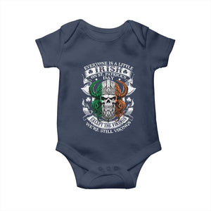 Funny Irish Viking Baby Onesie Everyone Is A Little Irish On St Patrick's Day TS11 Navy Print Your Wear
