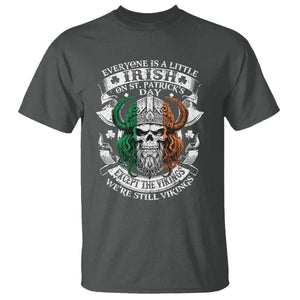 Funny Irish Viking T Shirt Everyone Is A Little Irish On St Patrick's Day TS11 Dark Heather Print Your Wear