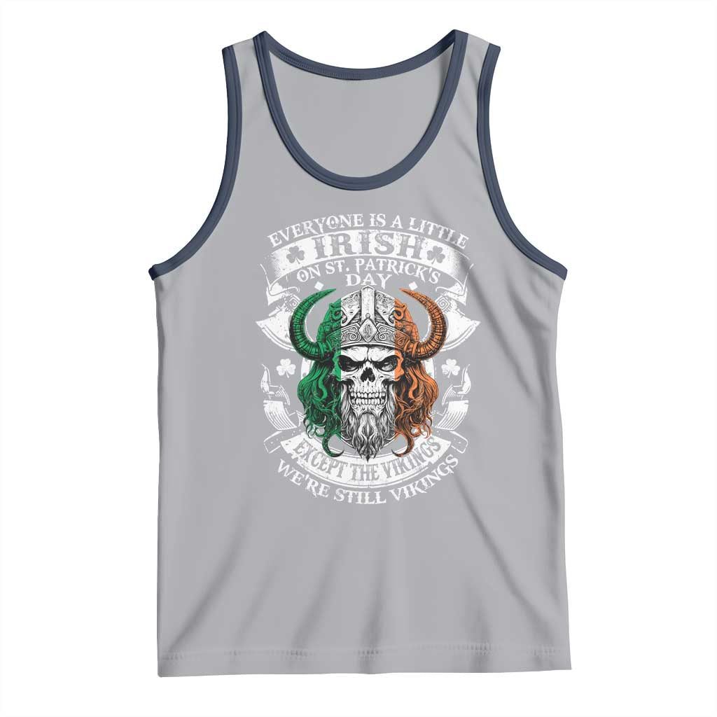 Funny Irish Viking Tank Top Everyone Is A Little Irish On St Patrick's Day TS11 Athletic Heather Navy Print Your Wear