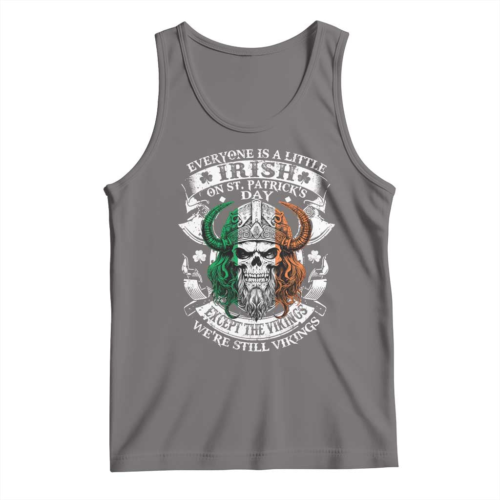 Funny Irish Viking Tank Top Everyone Is A Little Irish On St Patrick's Day TS11 Deep Heather Print Your Wear