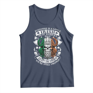 Funny Irish Viking Tank Top Everyone Is A Little Irish On St Patrick's Day TS11 Navy Print Your Wear