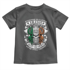 Funny Irish Viking Toddler T Shirt Everyone Is A Little Irish On St Patrick's Day TS11 Dark Heather Print Your Wear