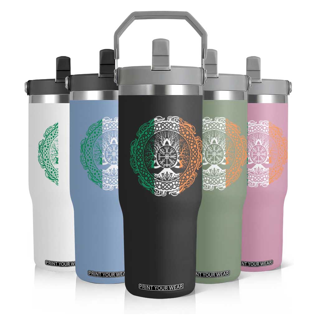 Norse Gaels Viking Yggdrasil Awe Tree Flip Straw Tumbler Irish St Patricks Day TS11 Print Your Wear