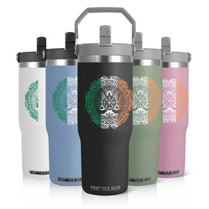 Norse Gaels Viking Yggdrasil Awe Tree Flip Straw Tumbler Irish St Patricks Day TS11 Print Your Wear