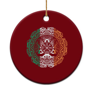 Norse Gaels Viking Yggdrasil Awe Tree Ceramic Ornament Irish St Patricks Day TS11 1pc Red Print Your Wear