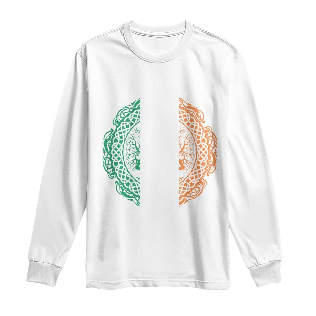 Norse Gaels Viking Yggdrasil Awe Tree Long Sleeve Shirt Irish St Patricks Day TS11 White Print Your Wear